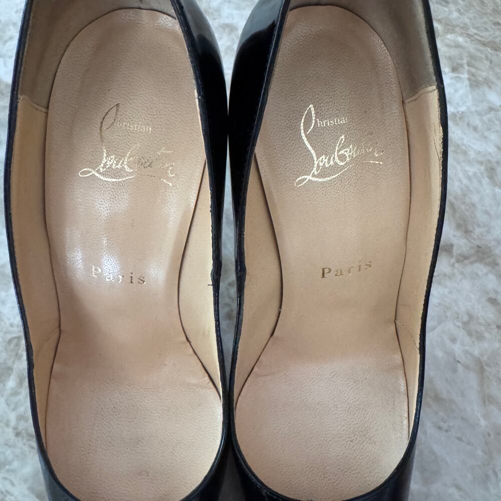 Christian Louboutin Black Patent Leather High Heeled shoes  size 37 - Picture 2 of 13